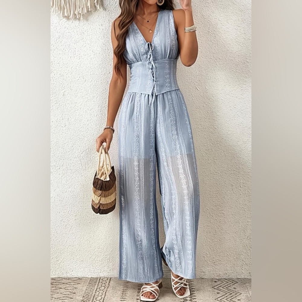 Light Blue two piece pants set